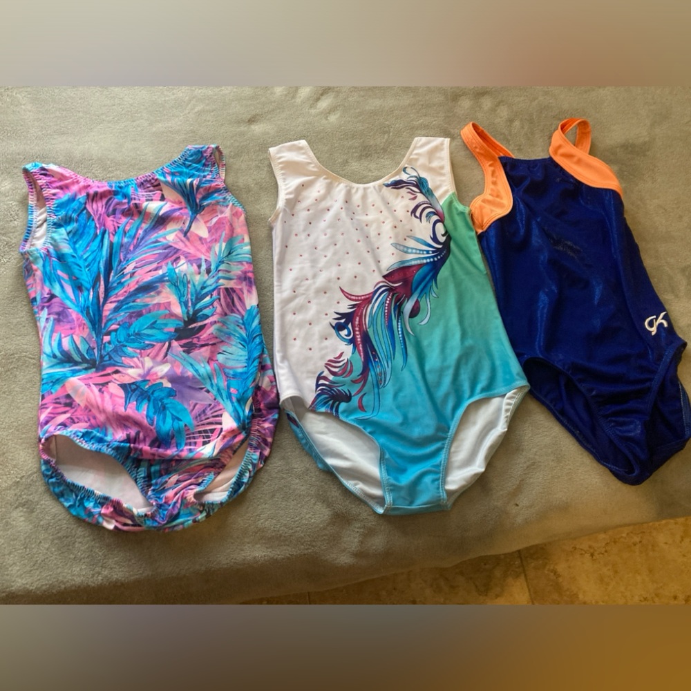 Colorful Kids 3 piece leotard set girls size 5/6
